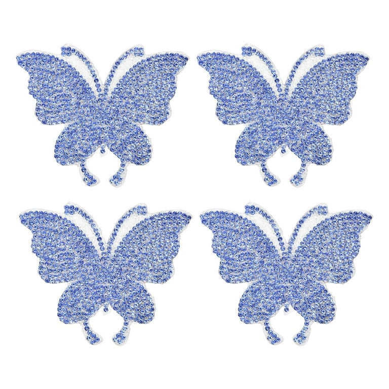 Expo MBP101IV Iron-On Embroidered Sequin Butterfly Applique, Ivory