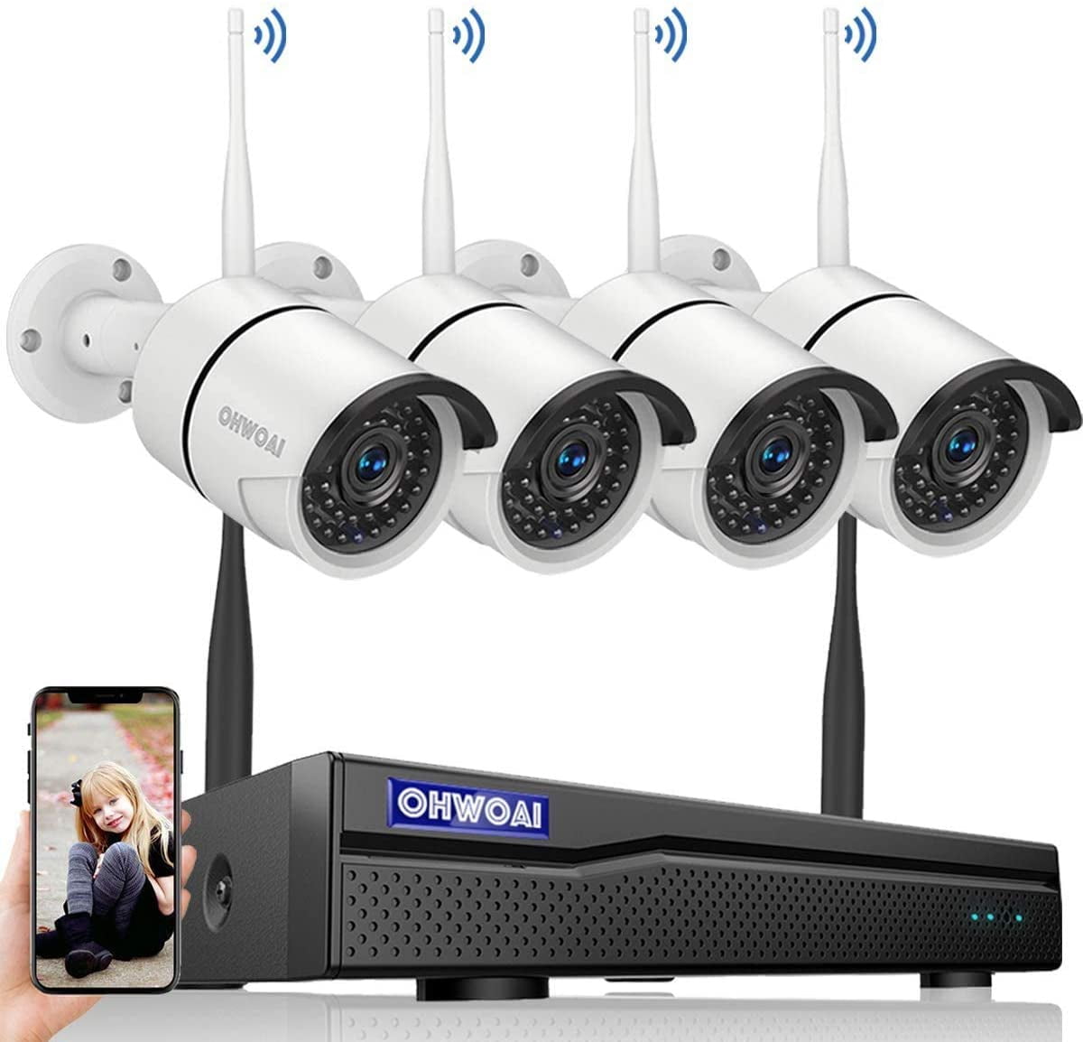 Wireless Home Security System Kit WIFI 4CH 960P CCTV NVR Outdoor IP Camera 1080P 