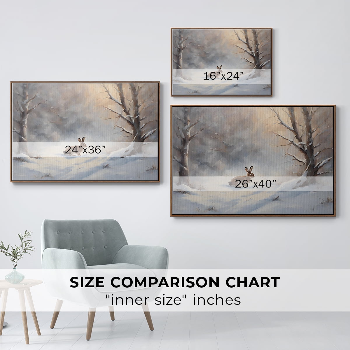 Vintage Landscape-CCVII By Wexford Home Framed in Walnut Wood Gallery Wrapped Canvas 17 in. x 25 in.
