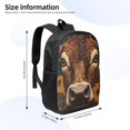 thumbnail image 2 of Uemuo Sunflower Butterfly Cow Printed Durable 17-inch Student Backpack - Lightweight, Waterproof, Adjustable Straps, Ideal for School, Work, Travel, 2 of 5