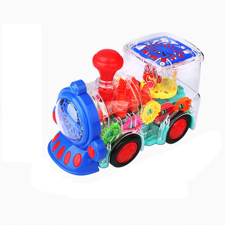 Electric Gear Train Music Light Rotation Toy Birthday Gift for Children Kids