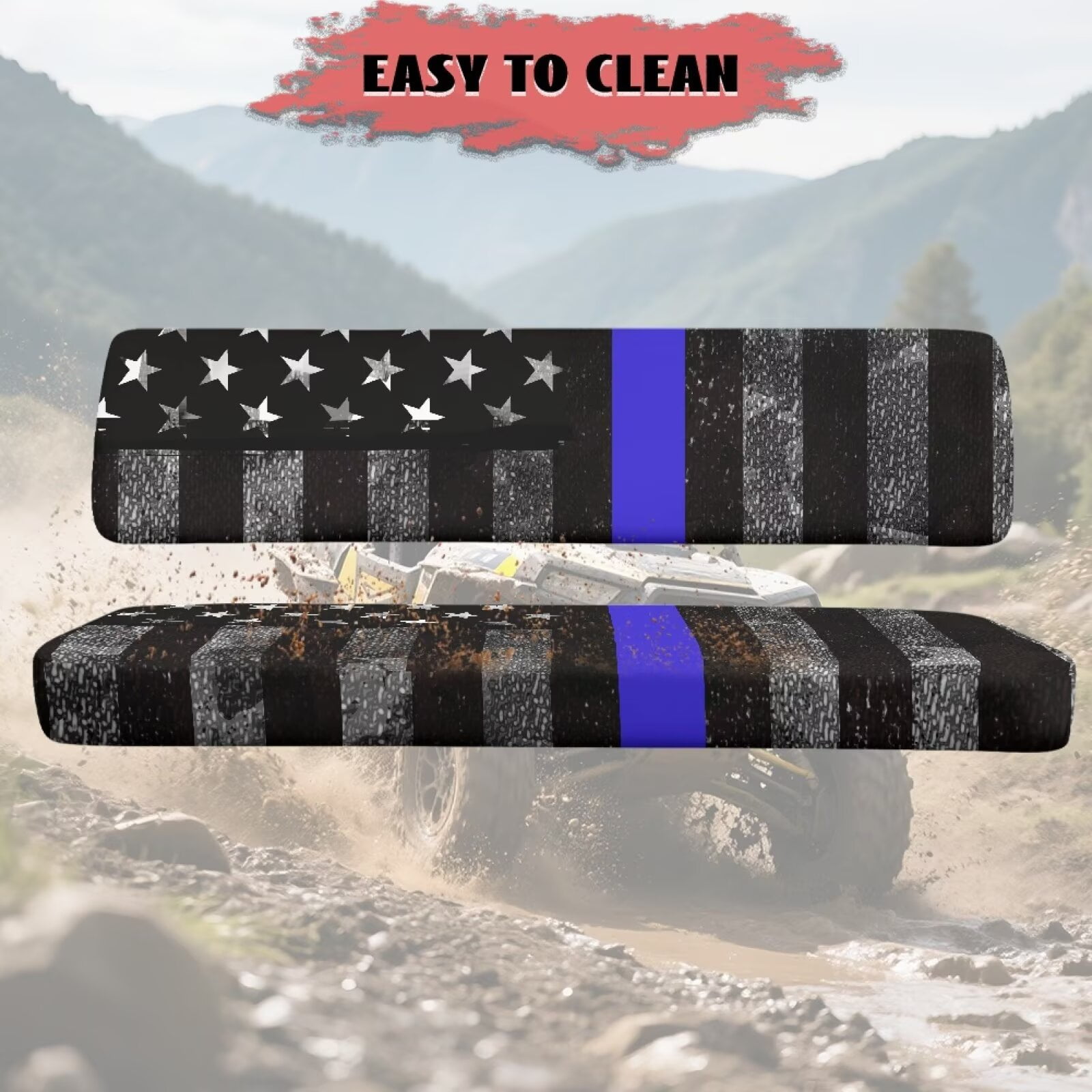 Uorisanigo UTV Seat Cover Fits for Kawasaki Mule 4010 4x4 FE 2025 2023 2022 2021, Scratch-Proof American Commemorative Flag Seat Covers for Mule, UTV Bench Seat Cover Accessories