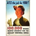 thumbnail image 2 of Anonymous 13x18 Black Ornate Wood Framed Double Matted Museum Art Print Titled - ‘A.T.S. the Job for You!’, 100,000 Women Wanted Urgently for the Auxiliary Territorial Service (1939-194, 2 of 5