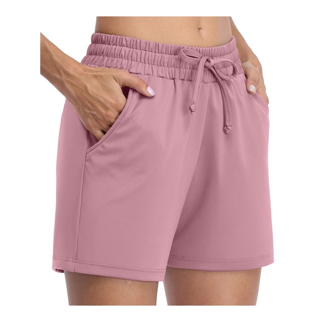 Women's Athletic Shorts Drawstring Elastic Waist Lounge Running Shorts with Pockets