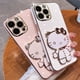 thumbnail image 4 of Funda de lujo con soporte de espejo de Hello Kitty para iPhone 14, 11 Pro Max, 13, 12 Mini, XS, XR, X, 8, 7, 6S, 6 Plus, cubierta trasera de silicona suave, 4 of 5