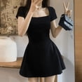 thumbnail image 7 of Size S-5XL Women Dress Summer Short Sleeve Square Collar Slim Dress 2024 New Fashion Backless A-Line Dresses Club Wear Oversize, 7 of 7