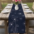 thumbnail image 4 of Navy Blue Table Runner 72 Inches, Spring Flora Bed Runner Dresser Scarves Tabletop for Indoor Outdoor Parties/Ceremony/Banquet, 18" x 72", 4 of 8