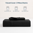 thumbnail image 6 of Sleep Zone Seersucker Ruffled Duvet Cover Set Full, Soft Breathable Bedding Set, Wrinkle Resistant, Modern Textured, All Season Use (Black, Full), 6 of 11