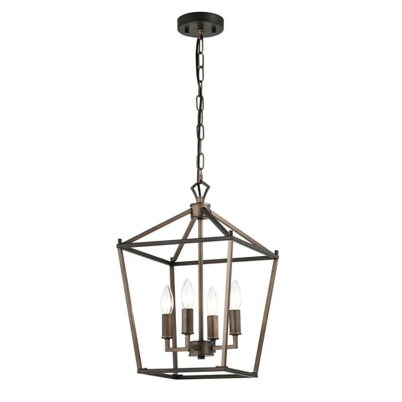Warehouse of Tiffany Buelex 4 Light 12 inch Oil-Rubbed Bronze Lamp Post Lantern Style Iron Chandelier