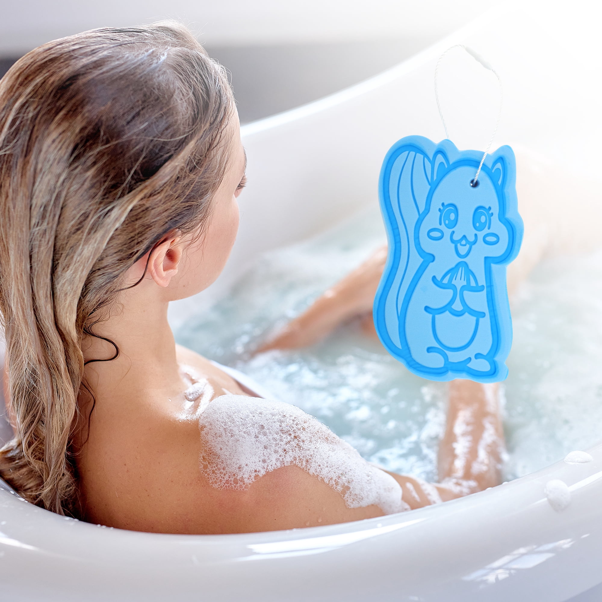 Unique Bargains Cartoon Bath Brush Body Scrubber Sky Blue