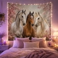 thumbnail image 2 of Horses Among Cherry Blossoms, Serene Dreamy Painterly for Nature Lovers, Wildlife Wall Art, Housewarming Gift Tapestry Wall Hanging for Bedroom, Living Room, 2 of 7
