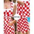 thumbnail image 3 of Overalls for Women Loose Fit Jumpsuits Fashion Checkered Straight Leg Pants Stretch Bib Coveralls, 3 of 9