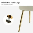 thumbnail image 5 of Modern Velvet Accent Chair Upholstered Small Vanity Chair Bedroom Living Room Tan, 5 of 11