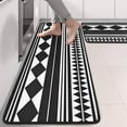 thumbnail image 2 of Kitchen Rugs Sets Of 2,Black White Ethnic Pattern Anti Fatigue Kitchen Mat Rugs Non Slip Washable,Decorative Kitchen Floor Mats for Kitchen,Sink,Laundry,17"x47"+17"x47", 2 of 5