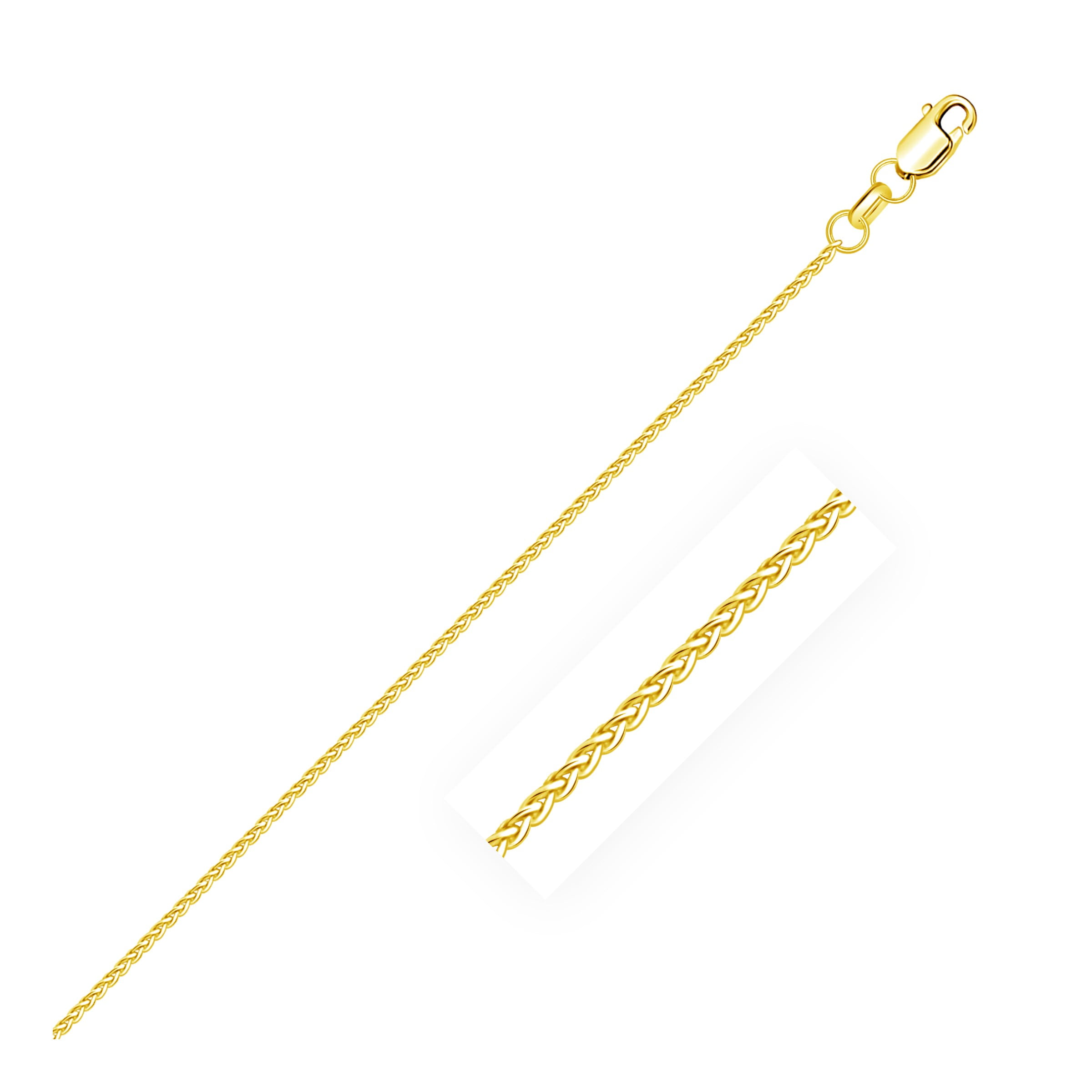 14kt Yellow Gold .8mm Round D/C Wheat Chain; 24 inch 14kt Yellow Gold .8mm Round D/C Wheat Chain; 24 inch