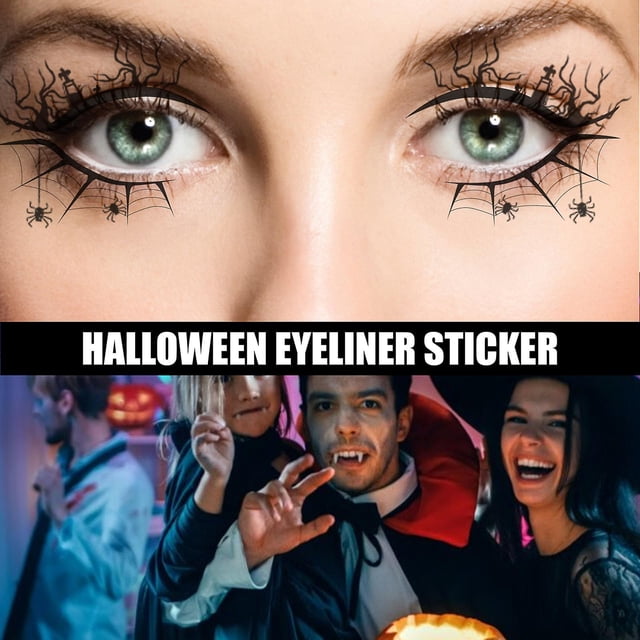 Horror Fashion Eyeshadow Sticker Set Sombra de ojos Temporal Eye Tattoo Sticker Mujeres Fiesta de Halloween Eye Makeup Sticker Face Impermeable Fake Eyeshadow Ey