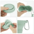 thumbnail image 3 of Unique Bargains 1Pc Collapsible Cups Portable Folding Cup with Carabiner Folded Height 1.8cm Camping Water Cup 180ml Green, 3 of 5