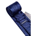 thumbnail image 5 of Navy Blue Tie Charcoal Ties for Men Solid Paisley Neckties and Pocket Squares Set for Weddings, 5 of 8