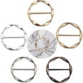thumbnail image 2 of 7pcs Scarf T-Shirt Ring Clips Metal Round Circle Waist Buckle Tie Pin Clips Clothing Ring Wrap Holder with a Box for Women Fashion Clothes Hat Belt Decor, 7 Colors, 2 of 7