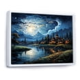 thumbnail image 2 of Designart "The Starry Night By Vincent A Masterpiece" Landscapes Floater Framed Wall Art Living Room, 2 of 7