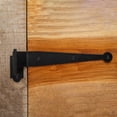 thumbnail image 4 of Renovators Supply Offset Lift Off Pintle Strap Hinge 11 3/4" Black Wrought Iron 2.5" Offset Pintle Strap Gate and Door Hinges w/Hardware, 4 of 14