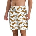 thumbnail image 2 of Zufioo Leopard Print for Men's Casual Beach Shorts, Sports Fitness Quick-drying Drawstring Shorts with Pockets for Home Wear-Large, 2 of 6