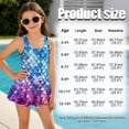 thumbnail image 6 of Uorisanigo Girls One Piece Swimsuits Blue and Purple Mermaid Scale Sleeveless Bathing Suit Swimwear Polyester and Spandex Fabric Swim Dress Size 3-4, 6 of 6
