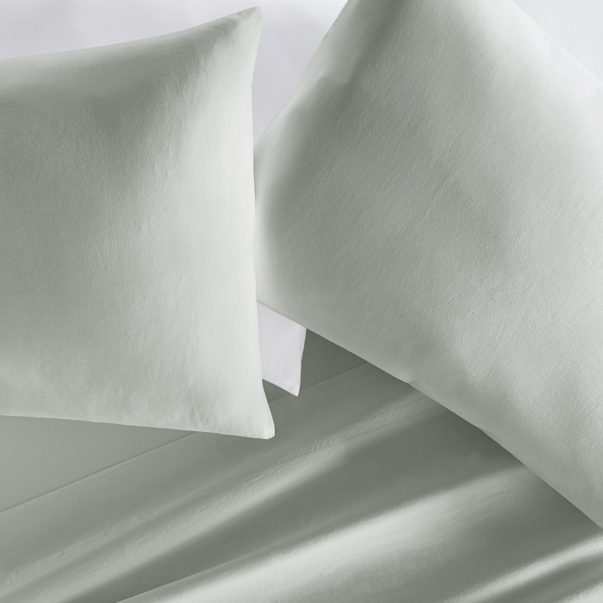 Green Mist 300TC Cotton Cooling Pillow Case Set, Standard/Queen, by Noble Linens