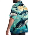 thumbnail image 3 of Whale Men's Hawaiian Print Casual Button Down Short Sleeve Summer Beach Shirt - Unisex, 3 of 6