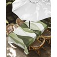 thumbnail image 3 of Outdoor Tablecloth with Umbrella Hole, Sage Green Stripes Spillproof Waterproof Outdoor Table Cover, Retro Farmhouse Abstract Ripple Patio Tablecloths for Party Picnic Camping, Rectangle 52"x70", 3 of 9