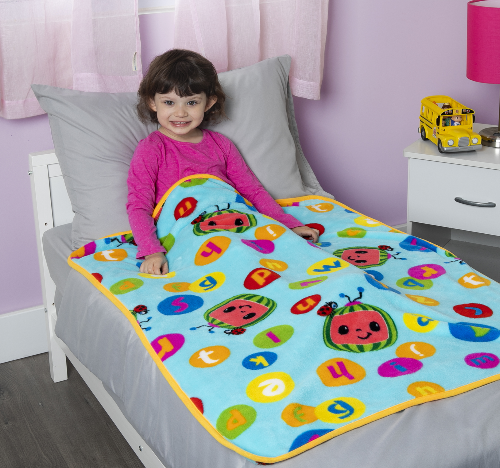 CoComelon Coral Plush Toddler Blanket, 40" x 50", Blue photo 7