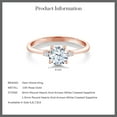 thumbnail image 3 of Gem Stone King 10K Rose Gold White Created Sapphire Solitaire Engagement Ring for Women (1.23 Cttw, Round 6MM, Gemstone September Birthstone, Size 9), 3 of 5
