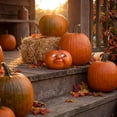 thumbnail image 4 of Funny Smiling Pumpkin Figurine Halloween Whimsical Pumpkin Decor Tabletop Ornament for Home Office and Festive Decoration, 4 of 8