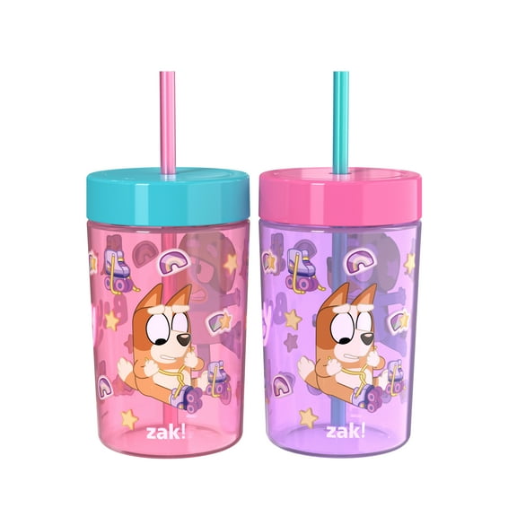 Zak Designs 2 Pack 16oz Tumbler Bluey Purple/Pink