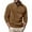 Khaki, variant on QUINDOS Shirts for Men,Men Fall And Winter Fashion Casual Solid Color Zipper Long Sleeve St Up Collar Comfy Workout T-shirt