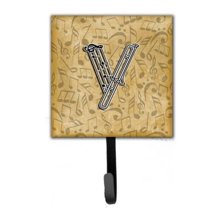 Carolines Treasures Letter V Musical Instrument Alphabet Leash & Key Holder