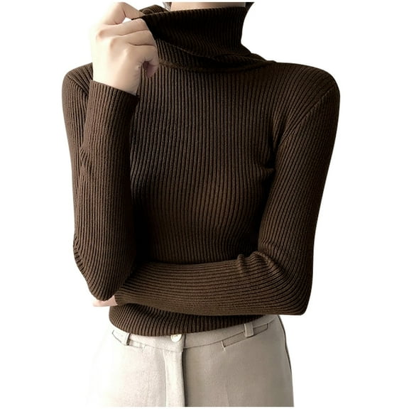 VEKDONE Womens Turtleneck Sweaters Casual Soft Knit Jumper Casual Stretch Slim Fit Pullover Tops Solid Color Lightweight Undershirt Sweater