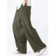thumbnail image 1 of Pantalones de lino pegajosos para hombre Pantalones sueltos y rectos para hombre Pantalones casuales de otoño de algodón y lino Pantalones anchos con colgante para hombre, 1 of 2