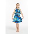 thumbnail image 4 of Robe Hawaïenne pour Fille à Col Rond avec Volants au Coucher de Soleil Néon, 4 of 5