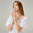 thumbnail image 2 of 2 Ojo Turco Collar Y Pulsera De Acero Inoxidable Para Mujer Malubero, color Plata, 2 of 5