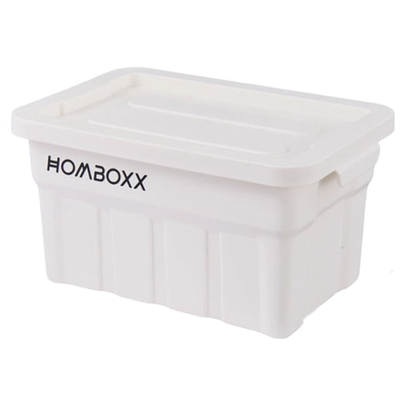 Multi-Purpose Storage Box for Home Car Outdoor, Industrial Design, Large Capacity Thickened Plastic Organizer, Stackable with Carry Handles, A Small White Storage Box