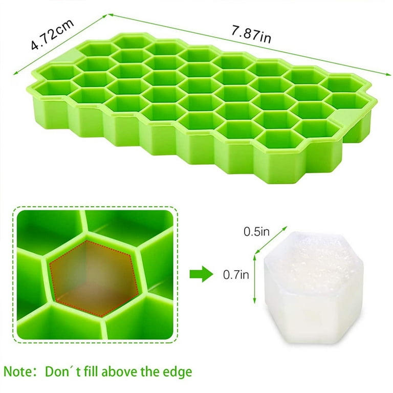 Ice Cube Trays, Silicone Ice Cube Trays with Lids(BPA Free), Flexible Ice  Trays Easy Release, Honeycomb Shaped Ice Cube Molds