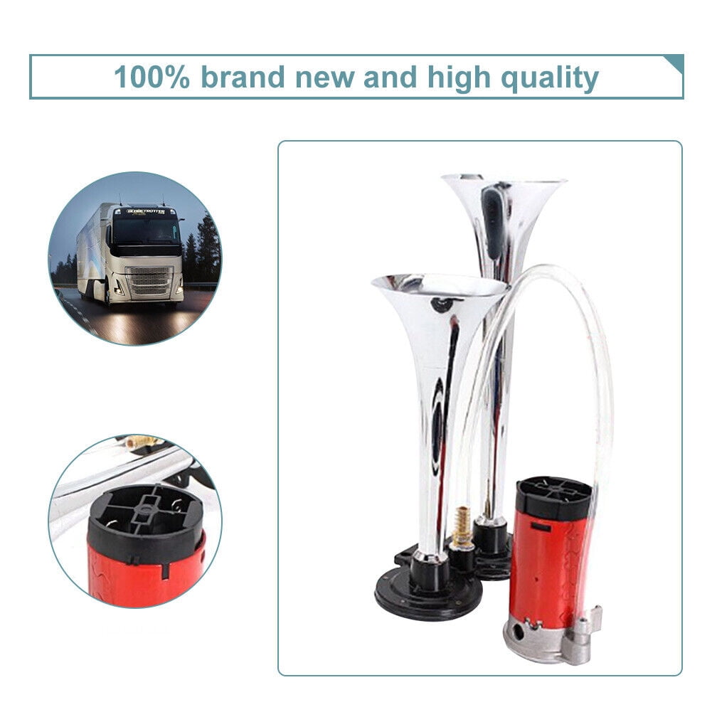 1000DB Ultra Loud Dual Trumpet Air Horn Compressor 12V Fit Car Truck Train Boat*