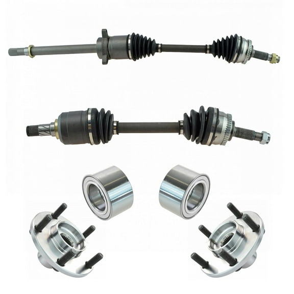 TRQ Front CV Axle Shaft Assembly Wheel Hub Bearing Set 6pc for 02-06 Altima 2.5L PSA60609