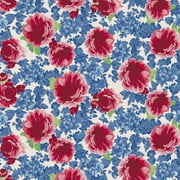 The Pioneer Woman 21" x 0.5 yd 100% Cotton Floral Precut Sewing & Craft Fabric, Red and Blue
