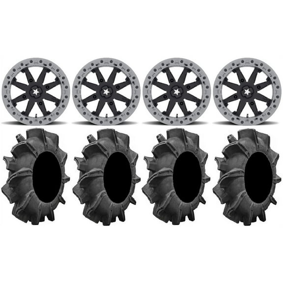 MSA Lok2 Beadlock 14" ATV Wheels 32" Assassinator Tires Sportsman RZR Ranger