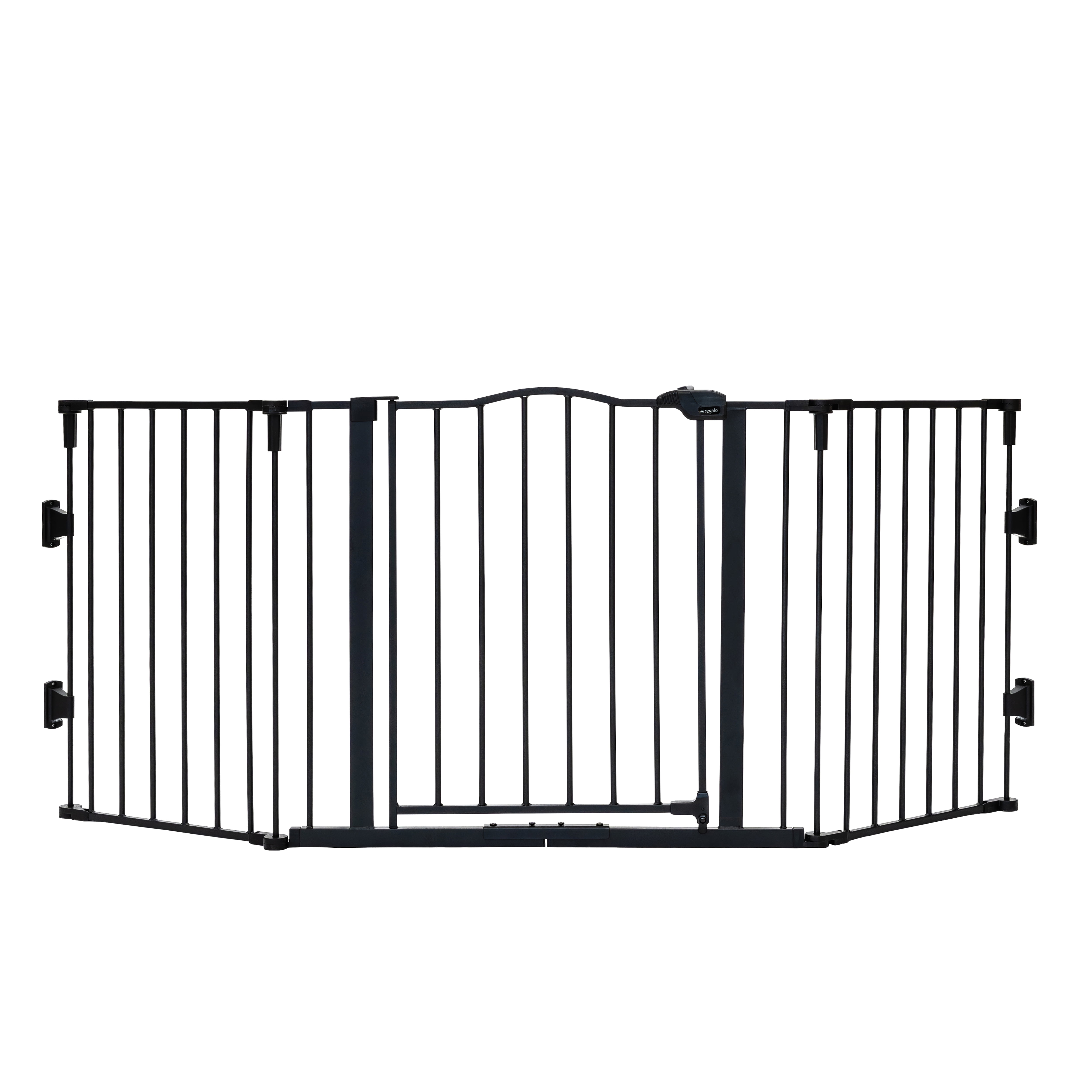 Regalo Deluxe Home Accents 74 inch Widespan Baby Safety Gate, Black, Ages 6 to 24 Months