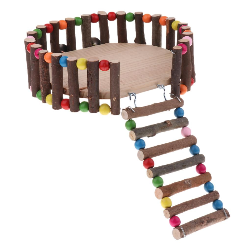Tnarru Wooden Platform, Hamster Ladder Set for Mouse, Chinchilla, Rat, Gerbil and Hamster Climbing Kits Toy Small Animals Cage Accessories ( Style 2 )