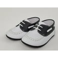 thumbnail image 4 of Infant, Boys Shoes, Napa White Leather and Black Moc Pre-walker Shoes, 4 of 15