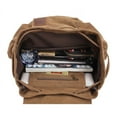 thumbnail image 4 of kaukko vintage casual canvas and leather rucksack backpack, 1khaki, 4 of 5